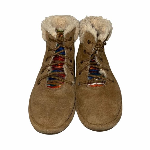 BearPaw Marie Brown Leather Suede Wool Sheepskin Girl's 3 - Picture 3 of 11